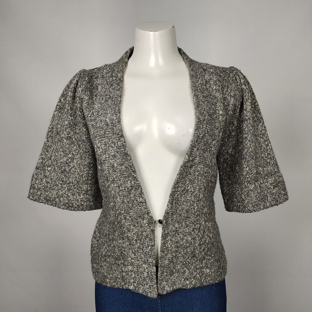 Kersh Grey Knitted Cotton Blend Cardigan Size M